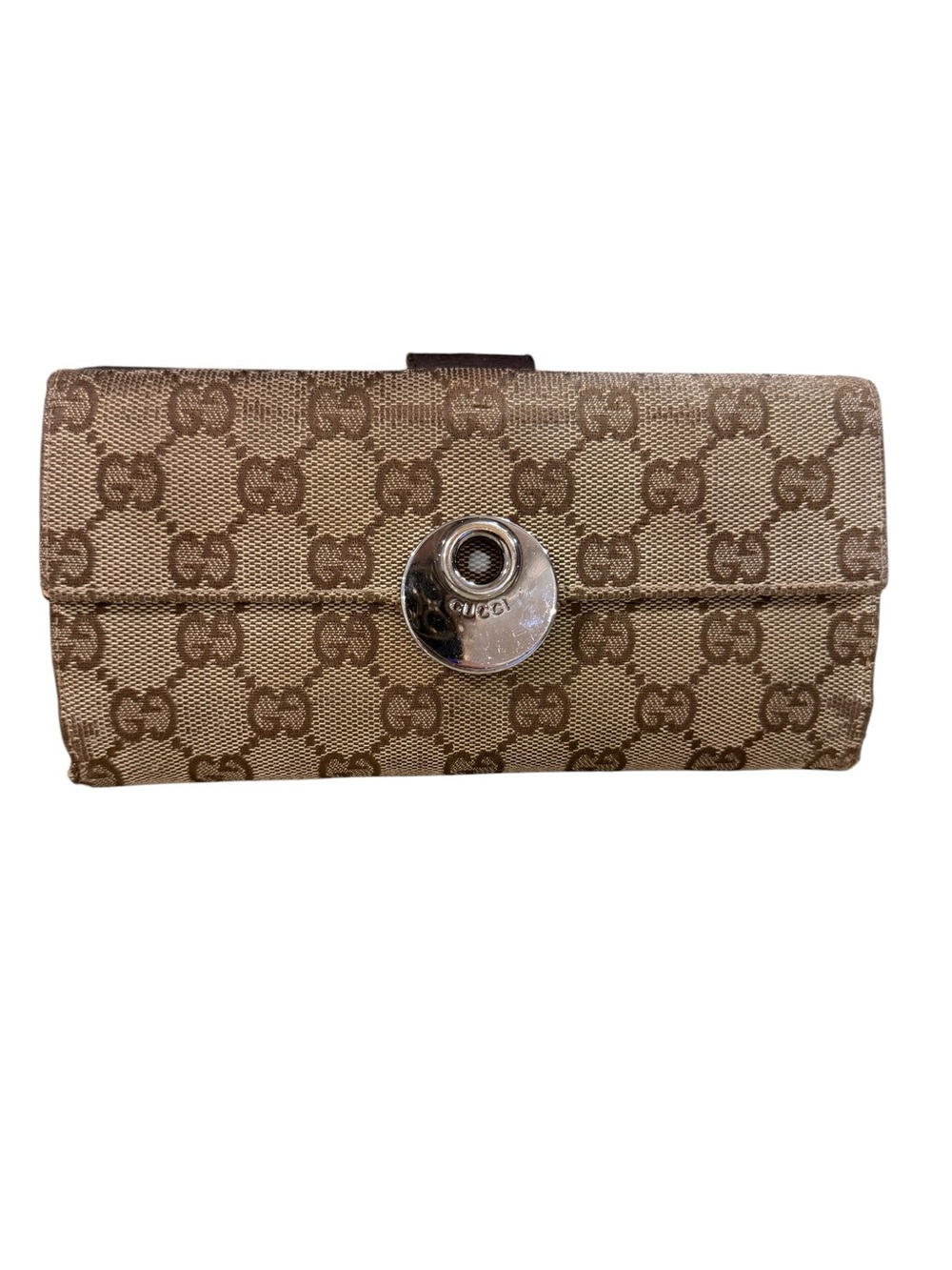 Authentic Vintage Gucci Eclipse GG Monogram Continental Flap Wallet 120931